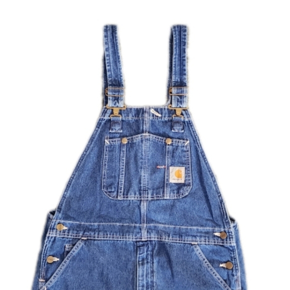 Carhartt Mens Denim 100% Cotton Overalls Blue Size 36 - Picture 2 of 11